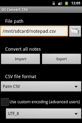 Screenshot of the application OI Convert CSV - #3