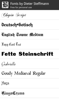 Screenshot of the application PicSay Pro Font Pack - B - #1