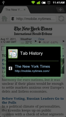 Screenshot of the application Dolphin Tab History - #2