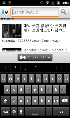 Screenshot of the application Twitvid - #2