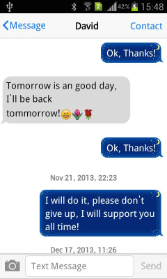 Screenshot of the application Messaging+ 6/7 Emoji Plugin - #3