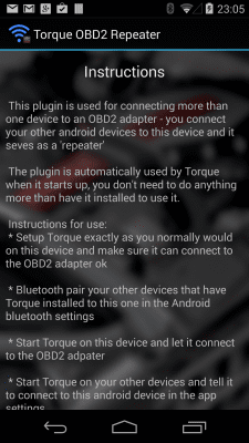 Screenshot of the application Torque OBD2 Repeater (beta) - #1
