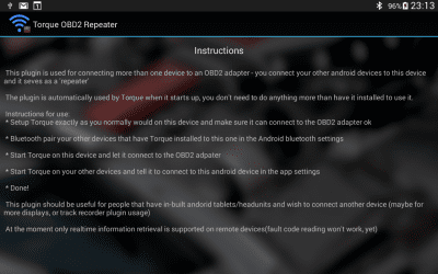 Screenshot of the application Torque OBD2 Repeater (beta) - #2