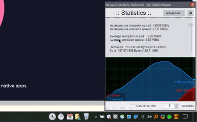 Screenshot of the application Network Activity Indicator - #2