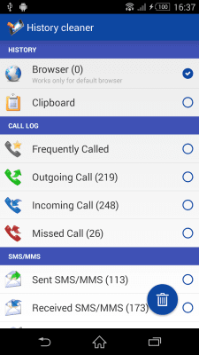 Screenshot of the application History Cleaner - #3