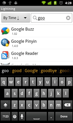 Screenshot of the application Lightning (Root) - #2