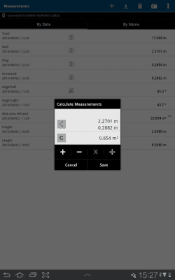 Screenshot of the application Bosch GLM measure&document - #5