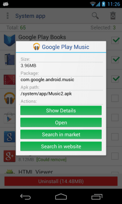Screenshot of the application System app uninstaller - #2