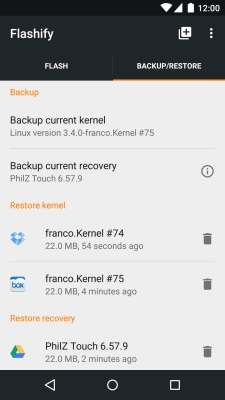 Screenshot of the application Flashify (for root users) - #3