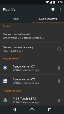 Screenshot of the application Flashify (for root users) - #7