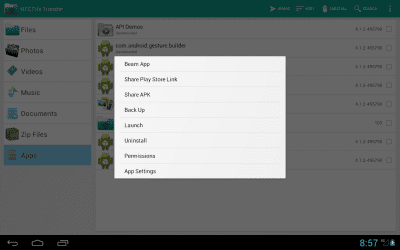 Screenshot of the application NFC File Transfer - #14
