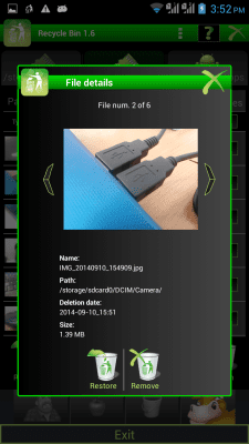 Screenshot of the application Android Recycle Bin beta - #2