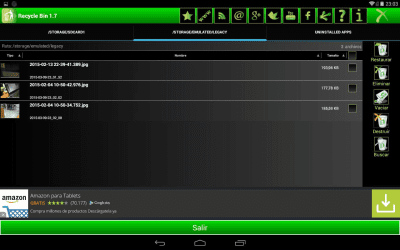 Screenshot of the application Android Recycle Bin beta - #6