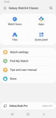 Screenshot of the application Galaxy Wearable (Samsung Gear) - #2
