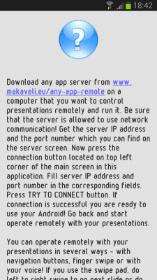 Screenshot of the application Universal Presentations Remote - #4