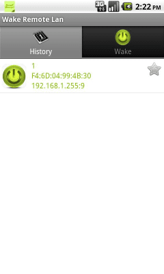 Screenshot of the application Wake Remote Lan - #2