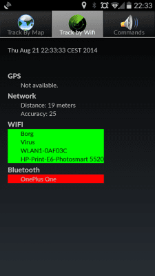 Screenshot of the application Tracker for AndroidLost BETA - #2