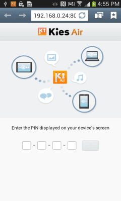 Screenshot of the application Kies Air - #4