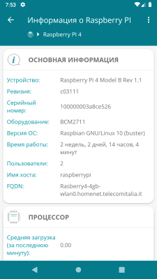 Screenshot of the application RaspController - #4