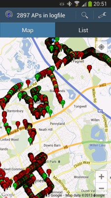 Screenshot of the application Wifi Tracker - #2