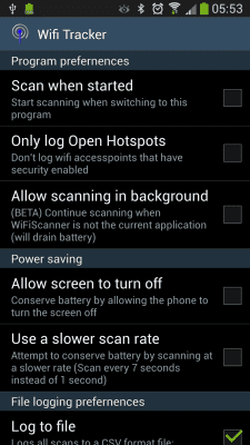 Screenshot of the application Wifi Tracker - #4