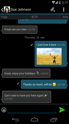 Screenshot of the application mysms - Dark Theme - #2