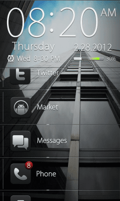 Screenshot of the application Dark GO Locker Theme - #5