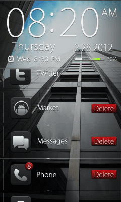 Screenshot of the application Dark GO Locker Theme - #6