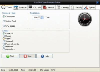 Screenshot of the application Auto ShutDown Freeware Edition - #1