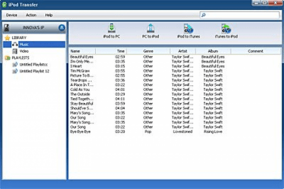 Screenshot of the application Macsome iPod Transfer - #1