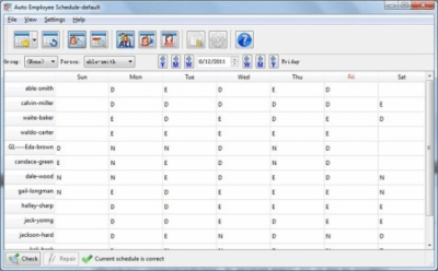 Screenshot of the application Auto Employee Schedule - #1