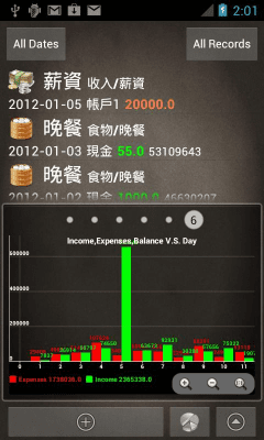 Screenshot of the application AccountBook 2012 - #8
