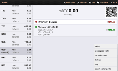 Screenshot of the application Bitcoin Wallet - #14
