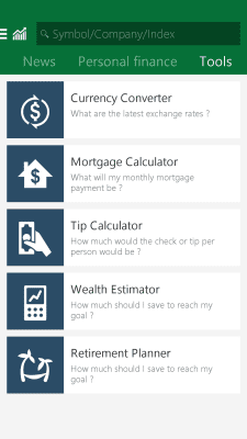 Screenshot of the application MSN Finance - stock quotes - #5