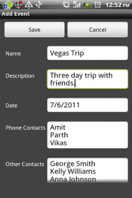 Screenshot of the application Group Expenses - #2