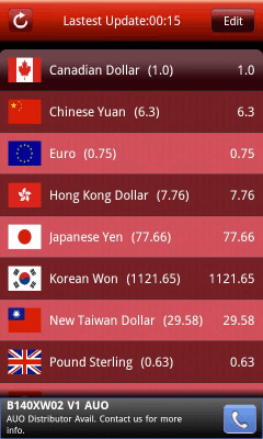 Screenshot of the application MyCurrency - #2