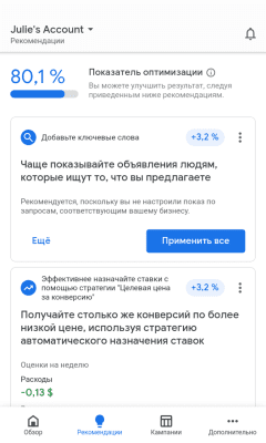 Screenshot of the application Google Advertising - #2