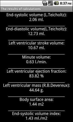 Screenshot of the application Echocardiography - #3