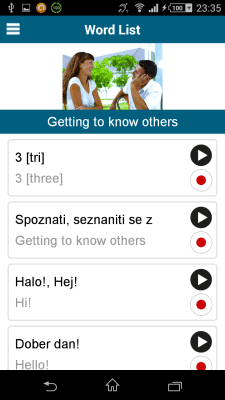 Screenshot of the application Slovenian 50 languages - #3