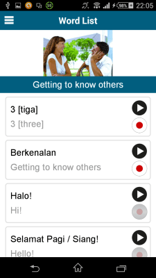 Screenshot of the application Indonesian 50 languages - #5