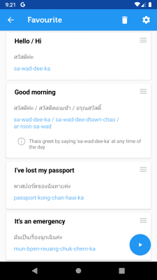 Screenshot of the application Learn Thai - Phrasebook - #7