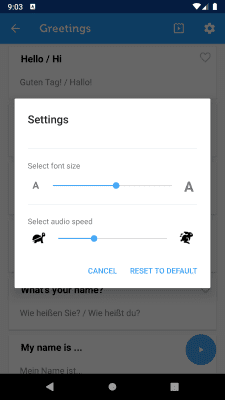 Screenshot of the application Learn German Phrasebook - #4