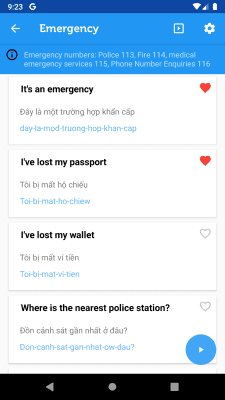 Screenshot of the application Learn Vietnamese Phrasebook - #7