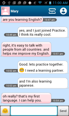 Screenshot of the application Practice - Partner Language - #4
