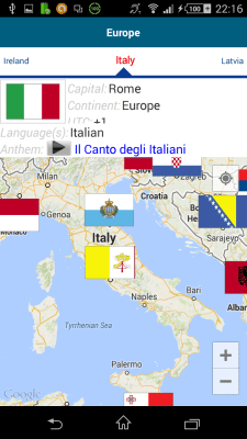 Screenshot of the application Italian 50 languages - #8