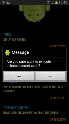 Screenshot of the application Secret Codes for Android - #3
