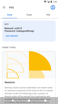 Screenshot of the application Google I/O 2019 - #4