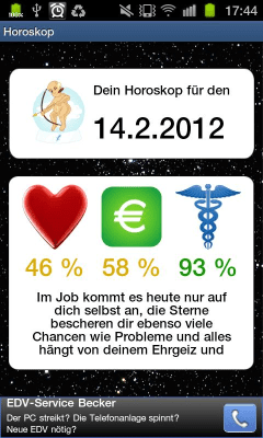 Screenshot of the application Dein Horoskop - #2