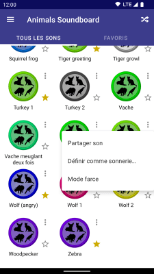 Screenshot of the application Animals Soundboard - #2