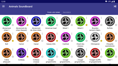 Screenshot of the application Animals Soundboard - #5